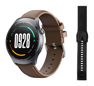 MIBRO smartwatch Lite 3 με 2x λουράκια, heart rate, 1.3" AMOLED, 2 ATM, γκρι/καφέ