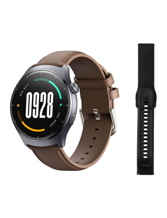 MIBRO smartwatch Lite 3 με 2x λουράκια, heart rate, 1.3" AMOLED, 2 ATM, γκρι/καφέ