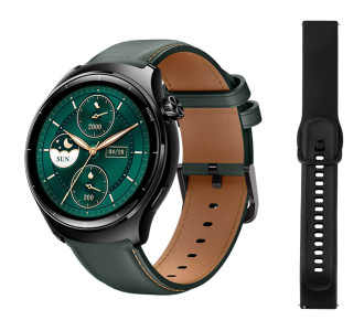 MIBRO smartwatch Lite 3 Pro με 2x λουράκια, heart rate, 1.32" AMOLED, GPS, 5 ATM, μαύρο/πράσινο