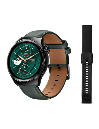 MIBRO smartwatch Lite 3 Pro με 2x λουράκια, heart rate, 1.32" AMOLED, GPS, 5 ATM, μαύρο/πράσινο