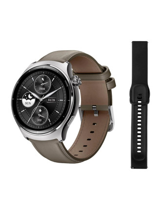 MIBRO smartwatch Lite 3 Pro με 2x λουράκια, heart rate, 1.32" AMOLED, GPS, 5 ATM, γκρι/καφέ