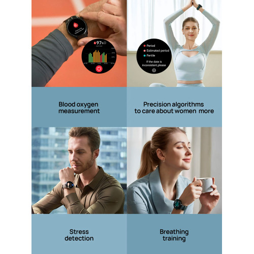 MIBRO smartwatch Lite 3 Pro με 2x λουράκια, heart rate, 1.32" AMOLED, GPS, 5 ATM, γκρι/καφέ