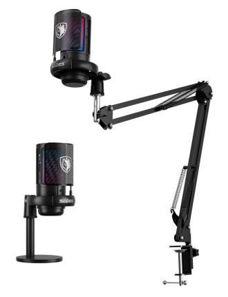 SADES gaming μικρόφωνο TYTO με βάση γραφείου & επιτραπέζια, pop φίλτρο, καρδιοειδές, USB, μαύρο