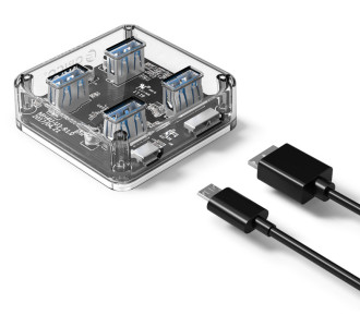 ORICO USB hub MH4U-U3, 4x θυρών, 5Gbps, διάφανο