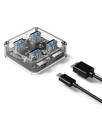 ORICO USB hub MH4U-U3, 4x θυρών, 5Gbps, διάφανο ORICO USB hub MH4U-U3, 4x θυρών, 5Gbps, διάφανο
