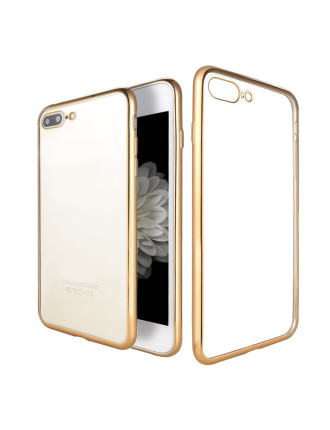 POWERTECH Θήκη Metal TPU για iPhone 7/8 Plus, Gold