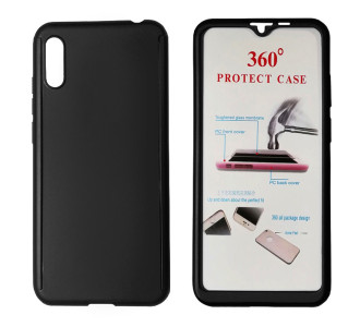 POWERTECH Θήκη Body 360° Tempered Glass, Huawei Y5 2019/Honor 8S, μαύρη