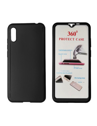 POWERTECH Θήκη Body 360° Tempered Glass, Huawei Y5 2019/Honor 8S, μαύρη