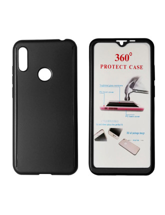 POWERTECH Θήκη Body 360° με Tempered Glass για Huawei Y6/Pro 2019, μαύρη