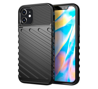 POWERTECH Θήκη Carbon MOB-1558 για  iPhone 12 min, μαύρη