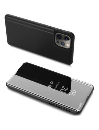 POWERTECH θήκη Clear View MOB-1664 για iPhone 13/13 Pro, μαύρη