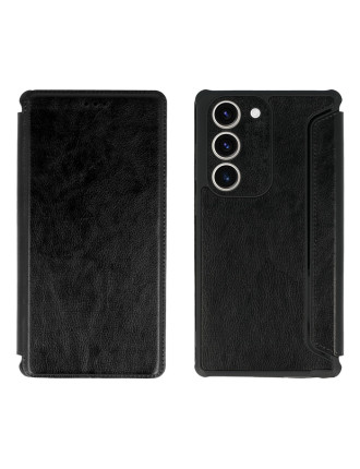 POWERTECH θήκη Razor Leather MOB-1913 για Samsung Galaxy S23 Plus, μαύρη