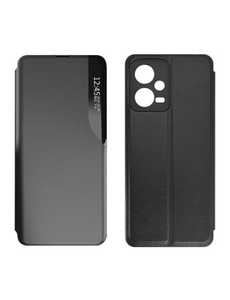 POWERTECH θήκη Smart view MOB-1918 για Xiaomi Note 12 5G/Poco X5, μαύρη