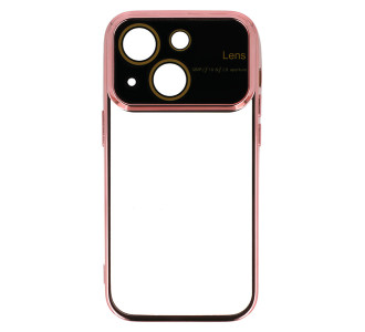 POWERTECH θήκη Electro Lens MOB-1945 για iPhone 15, διάφανη-ροζ χρυσό