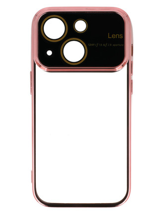 POWERTECH θήκη Electro Lens MOB-1945 για iPhone 15, διάφανη-ροζ χρυσό