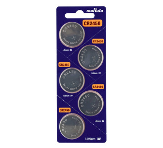 MURATA Μπαταρία λιθίου CR2450, 3V, 5τμχ MURATA Μπαταρία λιθίου CR2450, 3V, 5τμχ