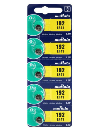MURATA Αλκαλικές μπαταρίες LR41 MR-LR41, 1.5V, 5τμχ MURATA Αλκαλικές μπαταρίες LR41 MR-LR41, 1.5V, 5τμχ