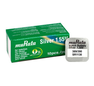 MURATA μπαταρία Silver Oxide για ρολόγια SR1130, 1.55V, No389/390, 10τμχ