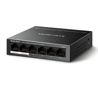 MERCUSYS Desktop Switch MS106LP, 6x 10/100 Mbps, PoE+, Ver. 1.0