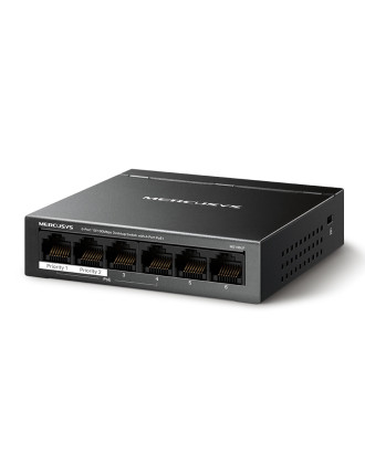 MERCUSYS Desktop Switch MS106LP, 6x 10/100 Mbps, PoE+, Ver. 1.0