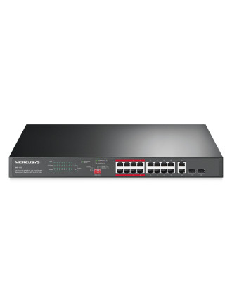 MERCUSYS rackmount switch MS118CP, 16x 10/100Mbps PoE+ & 2x Gigabit θύρες, UN/1.0 MERCUSYS rackmount switch MS118CP, 16x 10/100Mbps PoE+ & 2x Gigabit θύρες, UN/1.0