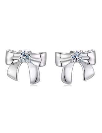 BAMOER σκουλαρίκια καρφωτά MSE085 με μοϊσσανίτη, ασήμι 925, ασήμι