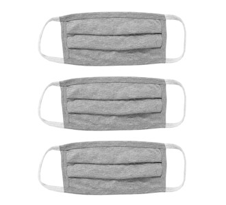 Μάσκα προστασίας βαμβακερή MSK-0007, επαναχρησιμοποιούμενη, γκρι, 3τμχ