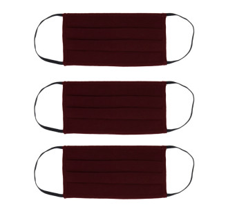 Μάσκα προστασίας βαμβακερή MSK-0008 επαναχρησιμοποιούμενη, μπορντό, 3τμχ