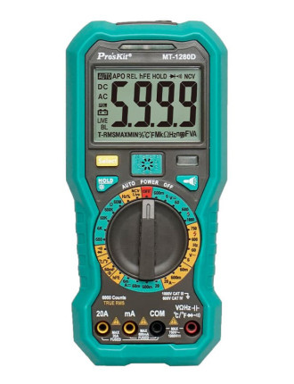 PROSKIT ψηφιακό πολύμετρο MT-1280D, 1000V DC, NVC, True RMS