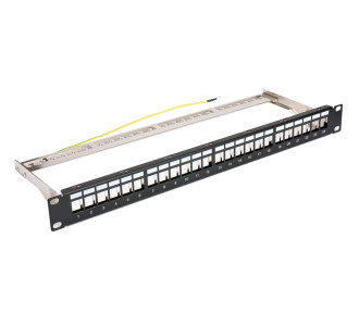 POWERTECH keystone patch panel NETW-0013, FTP 19"/1U, 24-port, 1U