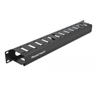 POWERTECH cable management NETW-0047 για rack 19"/1U, μεταλλικό, μαύρο