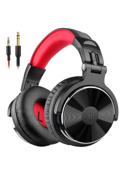 ONEODIO headset Studio Pro 10, 6.35mm & 3.5mm σύνδεση, Hi-Res, 50mm, μαύρο/κόκκινο
