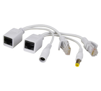 PULSAR σετ μετατροπείς PoE τύπου RJ45 και 2.1/5.5 P-POE1, λευκό