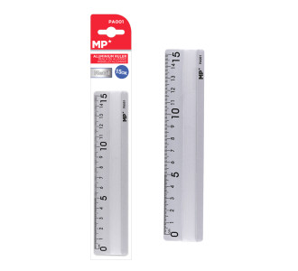 MP μεταλλικός χάρακας PA001, 15cm, ασημί