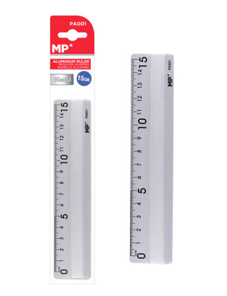 MP μεταλλικός χάρακας PA001, 15cm, ασημί