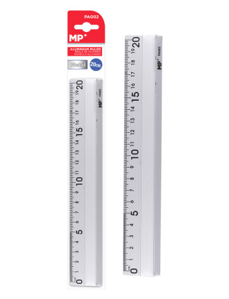 MP μεταλλικός χάρακας PA002, 20cm, ασημί