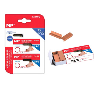 MP ανταλλακτικά συρραπτικού 24/6 PA140Q, copper plated, 2x 1000τμχ MP ανταλλακτικά συρραπτικού 24/6 PA140Q, copper plated, 2x 1000τμχ