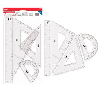 MP σετ χάρακες PA144, διάφανο πλαστικό, 4 τμχ MP σετ χάρακες PA144, διάφανο πλαστικό, 4 τμχ