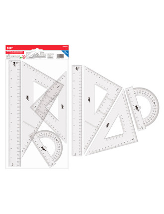 MP σετ χάρακες PA144, διάφανο πλαστικό, 4 τμχ MP σετ χάρακες PA144, διάφανο πλαστικό, 4 τμχ