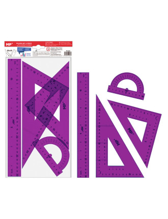 MP σετ χάρακες PA144C, διάφανο πλαστικό, 4τμχ, μωβ MP σετ χάρακες PA144C, διάφανο πλαστικό, 4τμχ, μωβ