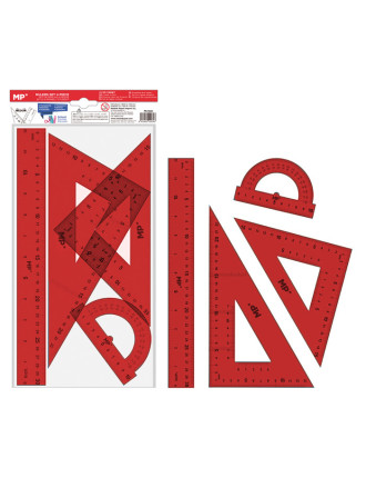 MP σετ χάρακες PA144C, διάφανο πλαστικό, 4τμχ, κόκκινο MP σετ χάρακες PA144C, διάφανο πλαστικό, 4τμχ, κόκκινο