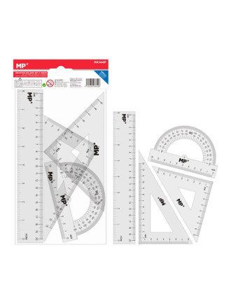 MP σετ χάρακες PA144P, πλαστικό, 4τμχ, διάφανο