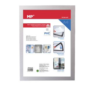 MP αυτοκόλλητη θήκη ανακοινώσεων A4 PA148 με μαγνητικό πλαίσιο, ασημί