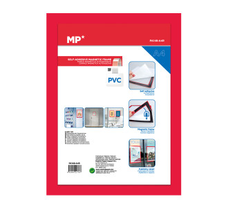 MP αυτοκόλλητη θήκη ανακοινώσεων A4 PA148 με μαγνητικό πλαίσιο, κόκκινη