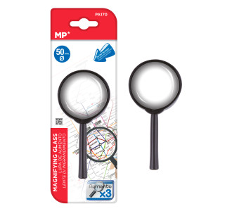MP μεγεθυντικός φακός PA170, x3, 50mm, πλαστικός με γυάλινο φακό, μαύρος MP μεγεθυντικός φακός PA170, x3, 50mm, πλαστικός με γυάλινο φακό, μαύρος