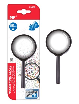 MP μεγεθυντικός φακός PA170, x3, 50mm, πλαστικός με γυάλινο φακό, μαύρος MP μεγεθυντικός φακός PA170, x3, 50mm, πλαστικός με γυάλινο φακό, μαύρος