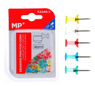 MP χρωματιστές πινέζες για πίνακα PA346-2, 11mm, 40τμχ