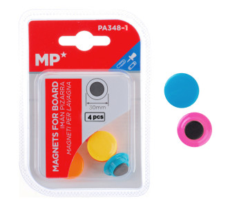 MP σετ μαγνήτες PA348-1, στρογγυλοί, 30mm, χρωματιστοί, 4τμχ MP σετ μαγνήτες PA348-1, στρογγυλοί, 30mm, χρωματιστοί, 4τμχ