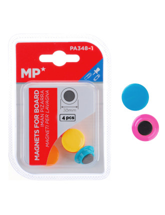 MP σετ μαγνήτες PA348-1, στρογγυλοί, 30mm, χρωματιστοί, 4τμχ MP σετ μαγνήτες PA348-1, στρογγυλοί, 30mm, χρωματιστοί, 4τμχ