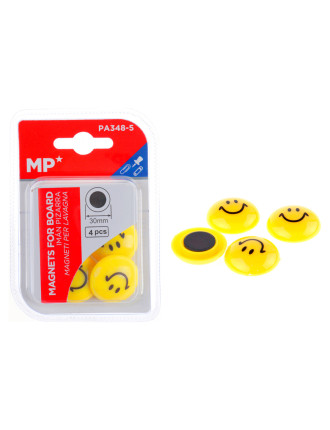 MP σετ μαγνήτες smiley face PA348-5, στρογγυλοί, 30mm, κίτρινοι, 5τμχ MP σετ μαγνήτες smiley face PA348-5, στρογγυλοί, 30mm, κίτρινοι, 5τμχ